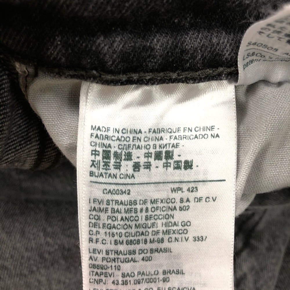 Levi's Wedgie Straight Jean Women Size 24 24X25.5 Gray Mid Rise Distress Raw Hem - Picture 6 of 12